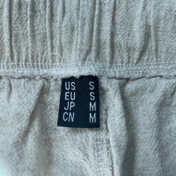 Linen Blend Ruffle Hem Pull On Shorts Beige Oatmeal Size Small - Picture 5 of 6